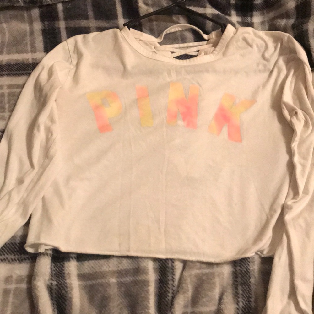 Pink Cropped long sleeve tee